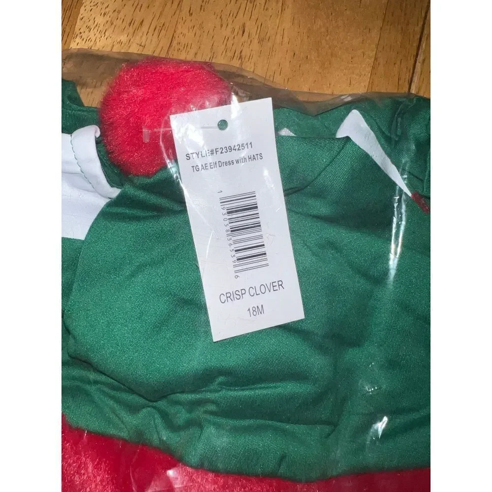 Holiday Toddler Girls Elf Dress with Hat, 2-Piece 18 month